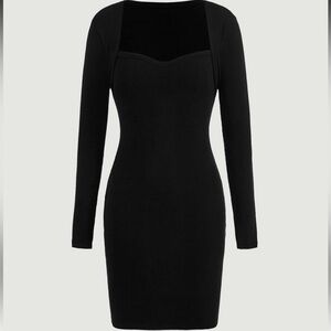 SHEIN Mod Classic Black Long Sleeve Dress